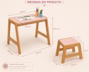 Ver imagem 6 de Conjunto Mesa e Banco Infantil Encanto Madeira Pinus Rosa