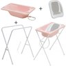 Kit Banheira de Bebê Com Suporte + Redutor de Assento Até 20 Litros Acqua Trio Galzerano - Rosa - 1