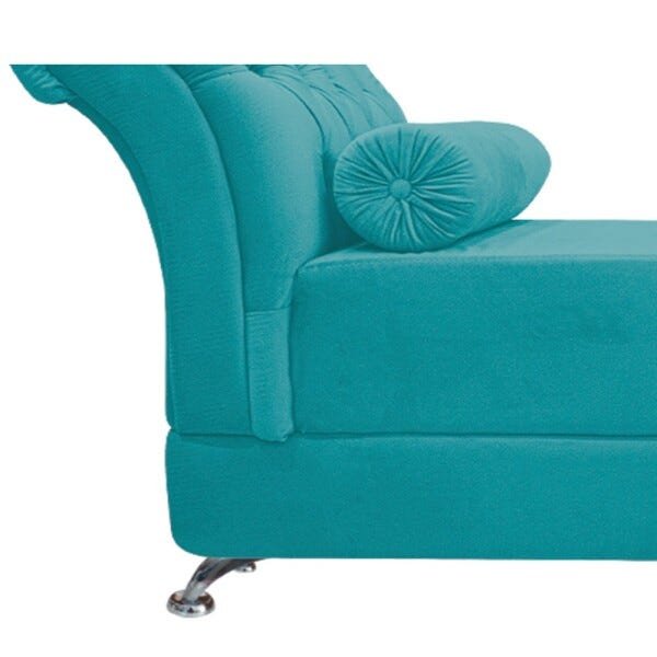 Kit Cabeceira Lady e Recamier Taty 140 cm Casal Suede Azul Turquesa - ADJ Decor - 10