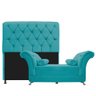 Kit Cabeceira Lady e Recamier Taty 140 cm Casal Suede Azul Turquesa - ADJ Decor - 1