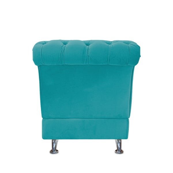 Kit Cabeceira Lady e Recamier Taty 140 cm Casal Suede Azul Turquesa - ADJ Decor - 8