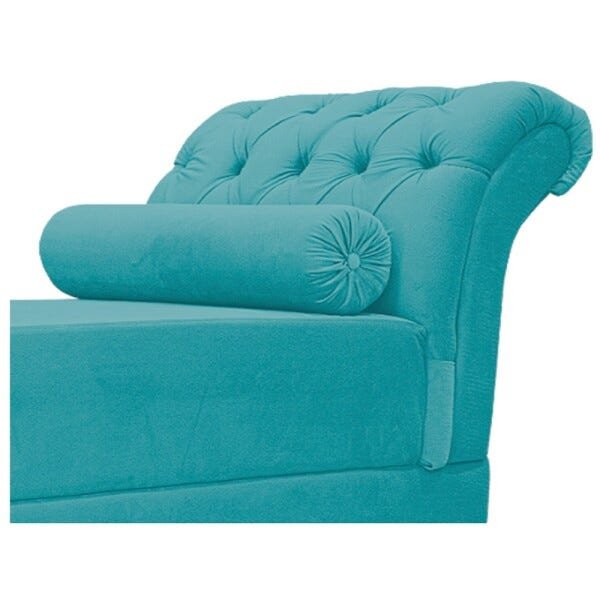 Kit Cabeceira Lady e Recamier Taty 140 cm Casal Suede Azul Turquesa - ADJ Decor - 9