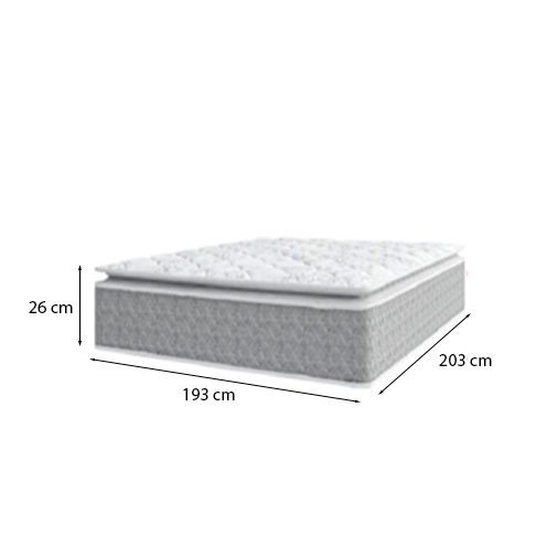Cama Box Baú King 193 Tecido Sintético Branco com Colchão Nazar Molas Ensacadas com Pillow Top - Bel - 2