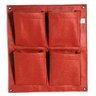 5 Vasos De Feltro Horta de Parede Quadrado 4 Plantas Vermelho - 3
