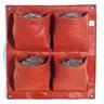 5 Vasos De Feltro Horta de Parede Quadrado 4 Plantas Vermelho - 2