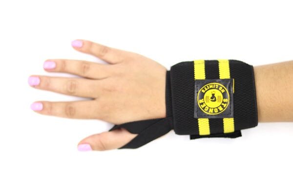 Munhequeira Elástica Para Proteção de Pulso Be Stronger Para Cross Training - Amarela - 2