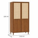 Ver imagem 4 de Guarda-Roupa 2 Portas com Tela de Rattan Cor Nogueira