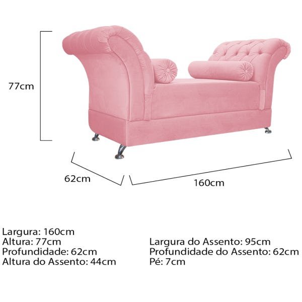 Kit Cabeceira Lady e Recamier Taty 160 cm Queen Size Suede Rosa Bebê - ADJ Decor - 5