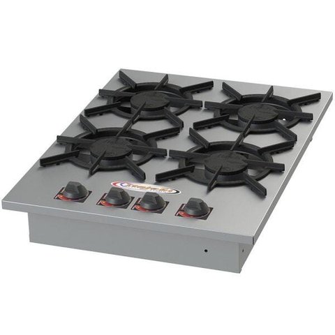 Fogão 4 Bocas de Embutir Baixa Pressão 4Q Simples Maior Inox Sl13035-I Itajobi