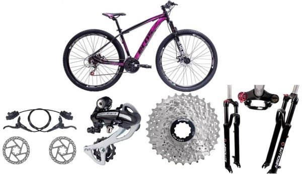 Bicicleta Aro 29 Ecos 27v K7 9v Cambio Shimano Acera Freios Hidráulicos E Suspensão com Trava - Fúcs - 1