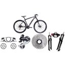 Ver imagem 1 de Bicicleta Aro 29 Ecos 27v K7 9v Cambio Shimano Acera Freios Hidráulicos E Suspensão com Trava - Pret