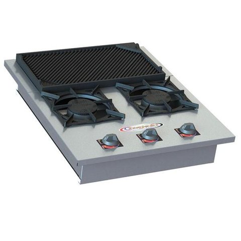 Fogão 2 Bocas de Embutir com Chapa Baixa Pressão 20x20 2Q Simples Inox Sl13024-I Itajobi
