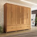 Ver imagem 1 de Guarda Roupa Madeira Maciça 3307U Nest 06 Portas e 06 Gavetas Tauari Finestra
