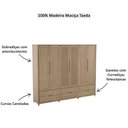 Ver imagem 4 de Guarda Roupa Madeira Maciça 3307u Nest 06 Portas e 06 Gavetas Tauari Finestra
