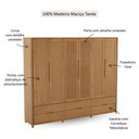 Ver imagem 3 de Guarda Roupa Madeira Maciça 3307U Nest 06 Portas e 06 Gavetas Tauari Finestra