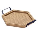 Ver imagem 1 de Bandeja Decorativa Hexagonal em Rattan Preto 35cm Paris Luz