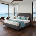 Ver imagem 4 de Cama Queen Flutuante com Cabeceira 160cm Aura W01 Linho Cinza Escuro - Lyam Decor