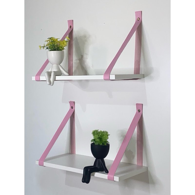 Ver imagem 1 de Kit 2 Prateleiras de Mdf 50x20cm:rosa