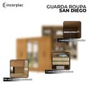 Ver imagem 6 de Cômoda Madri e Guarda Roupa Casal San Diego com Espelho Carvalho Americano Tx -incorplac