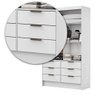 Guarda Roupa Com 2 Portas De Correr Premium 6 Gavetas Com Espelho Sevilha Carioca Móveis Branco - 5
