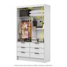 Guarda Roupa Com 2 Portas De Correr Premium 6 Gavetas Com Espelho Sevilha Carioca Móveis Branco - 6