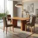 Ver imagem 2 de Mesa de Jantar 4 Lugares Orlando Ripado 180 cm Cinamomo/Mascavo - Panorama Moveis
