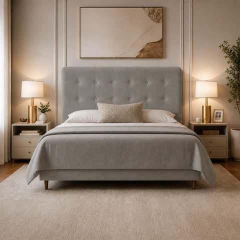 Cabeceira para Cama Casal Estofada 1,38 ,Mts Liz Vilajo: Suede Camurça