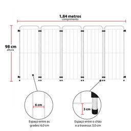 Kit Cercado Max Portatil 5 Modulos 98x184cm - 3