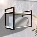 Ver imagem 5 de Prateleira Suspensa Industrial para Microondas Organizadora Ferro e Mdf P/ Qualquer Ambiente