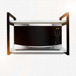 Prateleira Suspensa Industrial para Microondas Organizadora Ferro e Mdf P/ Qualquer Ambiente - 2