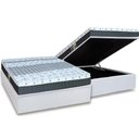 Ver imagem 1 de Cama Box Baú Casal: Colchão Molas Castor Bonnel System Class One Face + Base CRC Courano White(