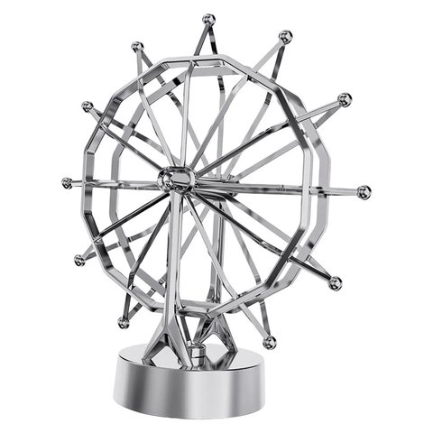 Pendulo de Newton Roda Gigante Cinético Usb Movimento Perpetuo Decoração de Mesa Geek Nerd:prata