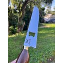 Ver imagem 3 de Faca Artesanal Abridor Churrasco 10' Inox Cabo Madeira Resina Cortes Carne