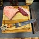 Ver imagem 6 de Faca Artesanal Abridor Churrasco 10' Inox Cabo Madeira Resina Cortes Carne
