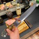Ver mais imagens de Faca Artesanal Abridor Churrasco 10' Inox Cabo Madeira Resina Cortes Carne