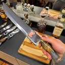 Ver imagem 4 de Faca Artesanal Abridor Churrasco 10' Inox Cabo Madeira Resina Cortes Carne