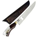 Ver imagem 1 de Faca Artesanal Abridor Churrasco 10' Inox Cabo Madeira Resina Cortes Carne