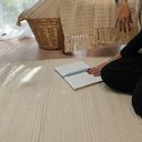 Ver imagem 5 de Tapete Artesanal Beira Cama Kilim Maya Marfim 100 x 140