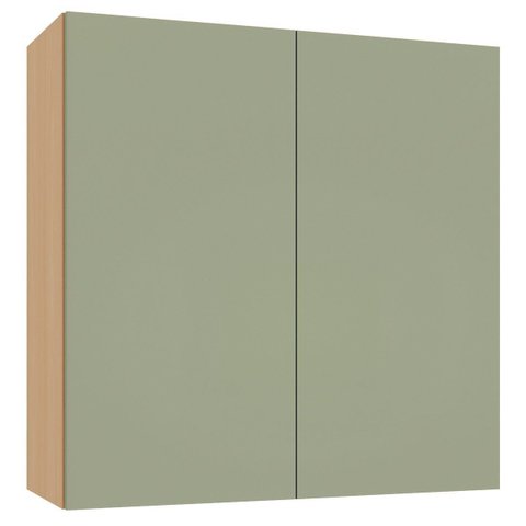 Armário Aéreo para Cozinha 100% MDF 80 cm 2 Portas Lótus Carvalho/Verde