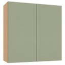 Ver imagem 1 de Armário Aéreo para Cozinha 100% MDF 80 cm 2 Portas Lótus Carvalho/Verde