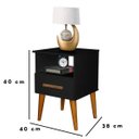 Ver imagem 3 de Conjunto Cabeceira Painel Paris 1,40 Suede Capitone Preta e 2 Mesas de Cabeceira Pérola Preta