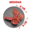 Ver imagem 5 de Presilhas Enfeite Natal Borboleta Vermelho Dourado 8cm 12pçs