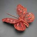 Ver imagem 3 de Presilhas Enfeite Natal Borboleta Vermelho Dourado 8cm 12pçs