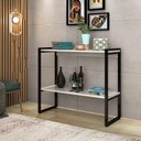 Ver imagem 1 de Aparador Decorativo ou Cantinho do Café Isis C/prateleira - Preto/off-white