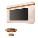 Ver imagem 1 de Painel Suspenso Armony Off White Cinamomo com Mesa de Centro Sky Cinamomo - Hb Móveis