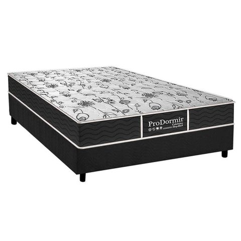 Cama Box Casal: Colchão Molas Probel Prolastic Sleep + Base CRC Suede Cinza(138x188)