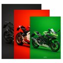Ver imagem 4 de Kit 3 Quadro Decorativo Moto Esportiva Gp Moderno Luxo Casa Qualidade Premium 28x20cm
