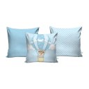 Ver imagem 3 de Kit Cortina Infantil Ursinho Baloeiro Md1 + 3 Capas Almofada
