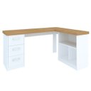 Ver imagem 1 de Mesa Escrivaninha 3 Gavetas com Nichos em L Marilu Olmo/branco