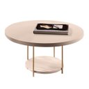 Ver imagem 3 de Mesa de Centro Redonda Pés Metálicos Mindy H01 Off White - Mpozenato